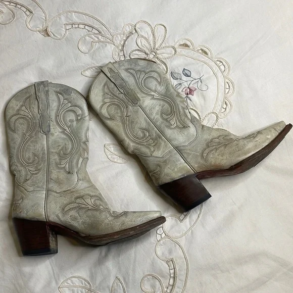 Dan Post El Paso western distressed pointed to leather cowboy boots - Picture 8 of 8